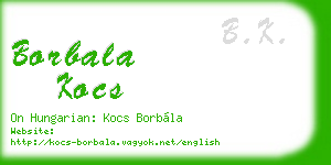 borbala kocs business card