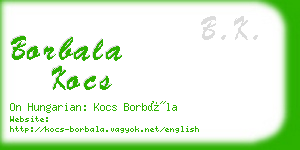 borbala kocs business card